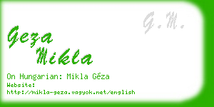 geza mikla business card