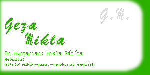 geza mikla business card